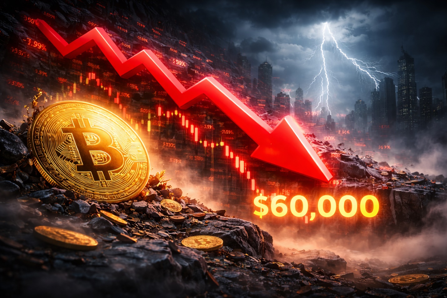 Tâm lý Bitcoin chạm đáy lịch sử, tranh cãi quanh mốc 60.000 USD