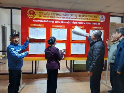 Công bố danh sách người ứng cử đại biểu Hội đồng nhân dân TP Hà Nội