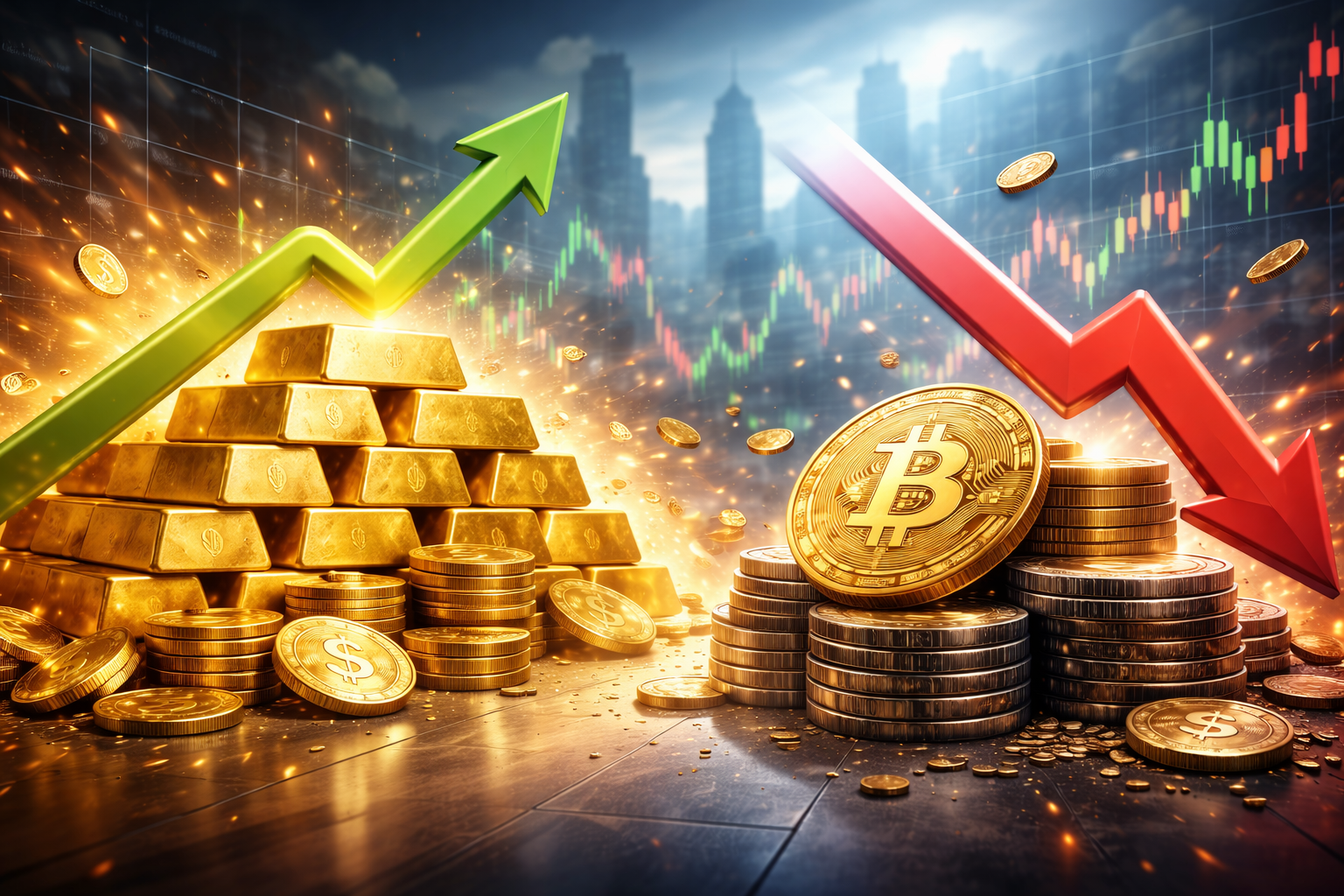 Vàng tăng 153%, Bitcoin giảm 30%: Thị trường crypto đang nói gì?