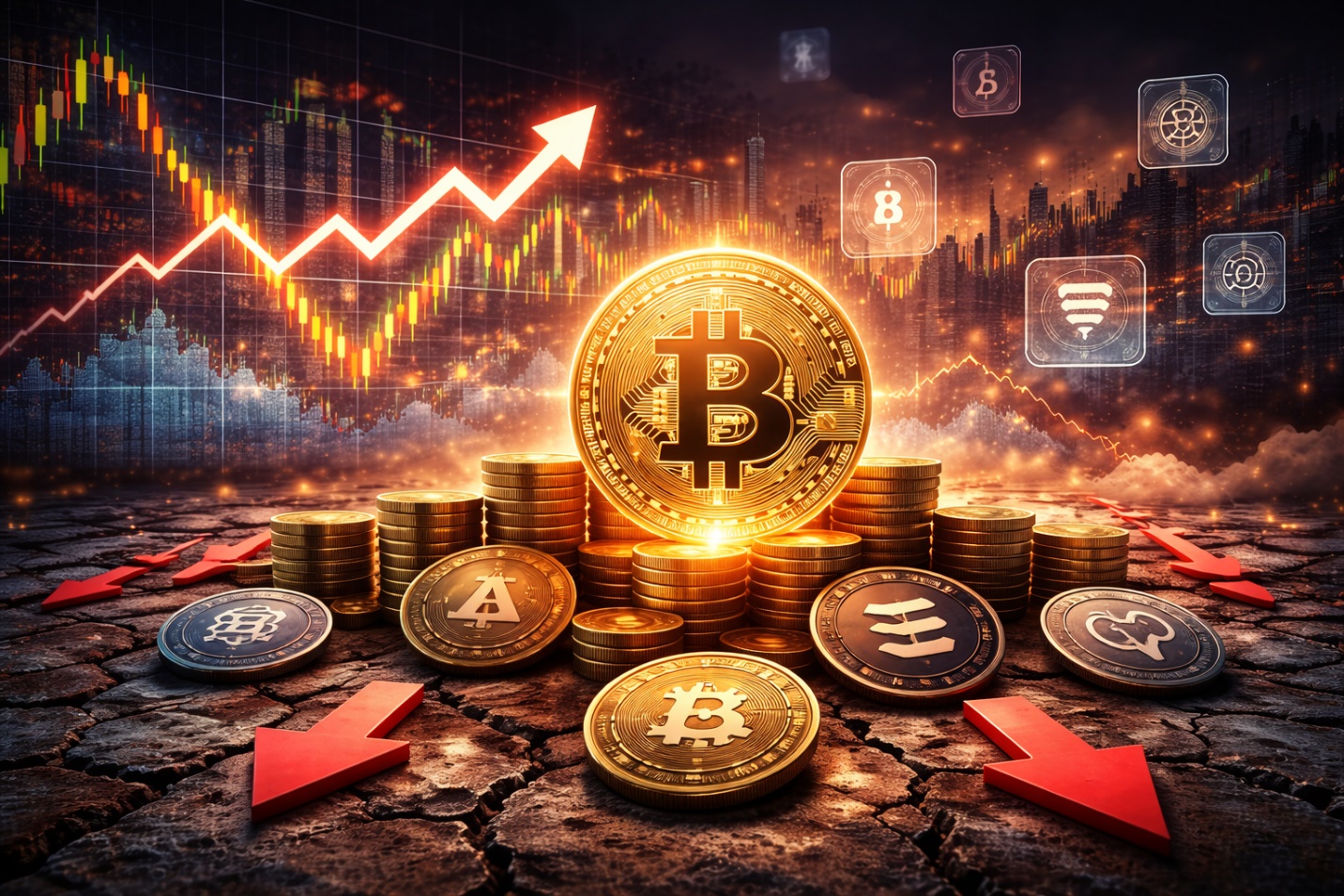 Thị trường crypto phân hóa mạnh: Bitcoin tăng, altcoin vẫn “ngủ đông”