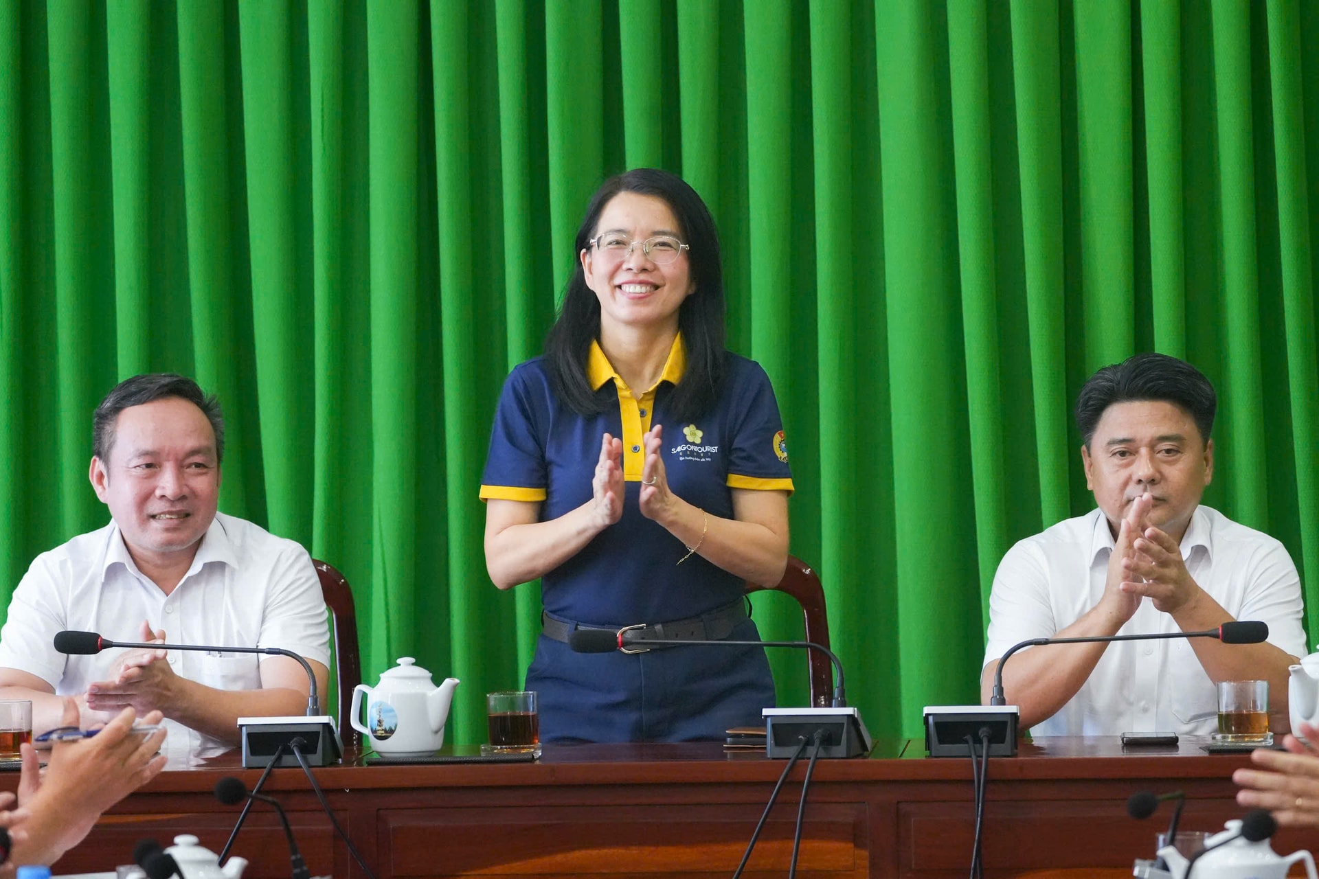 Bà Nguyễn Thị Ánh Hoa - Chủ tịch Hội đồng thành viên Saigontourist Group phát biểu tại sự kiện