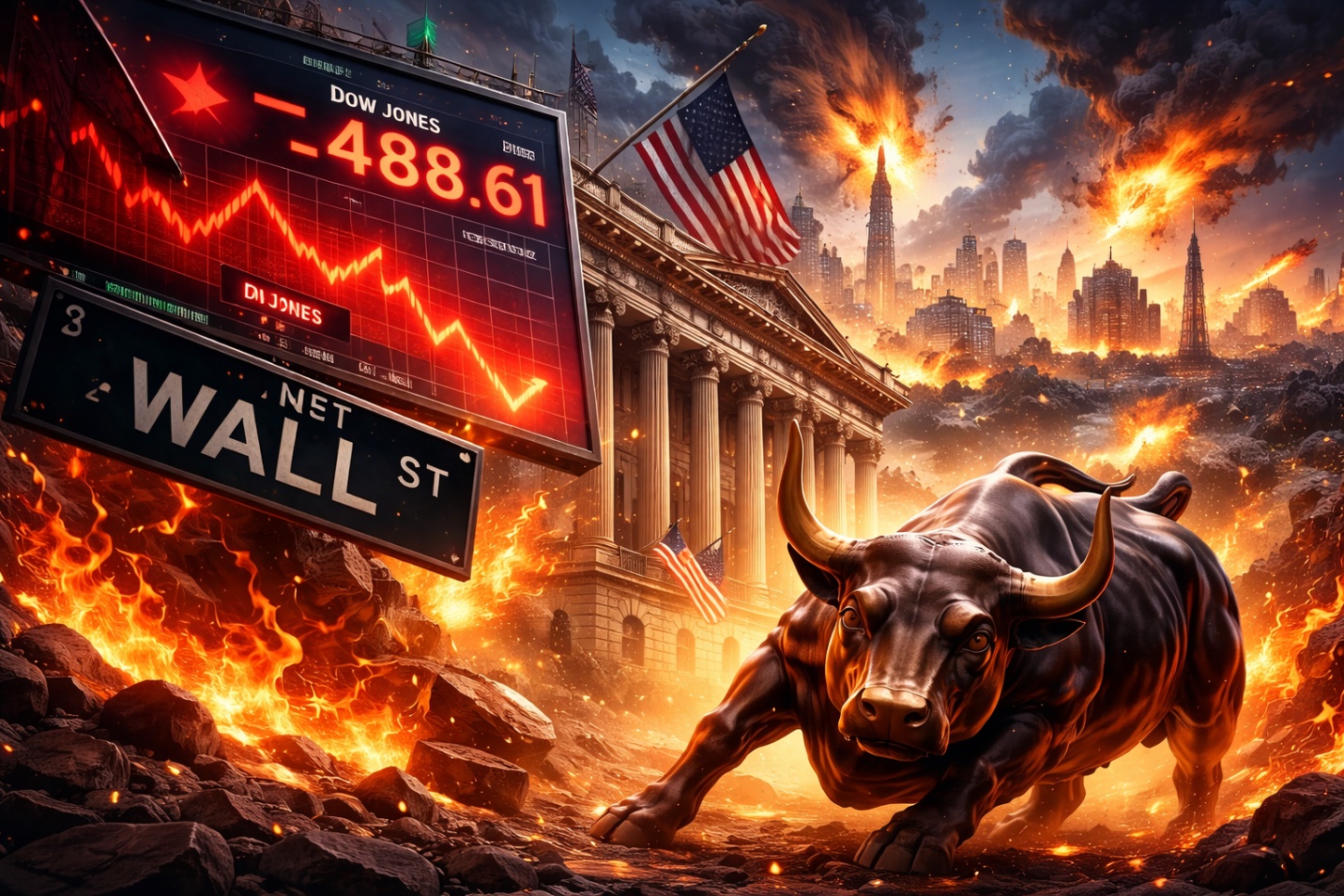 Căng thẳng Trung Đông phủ bóng lên Phố Wall, Dow Jones giảm điểm