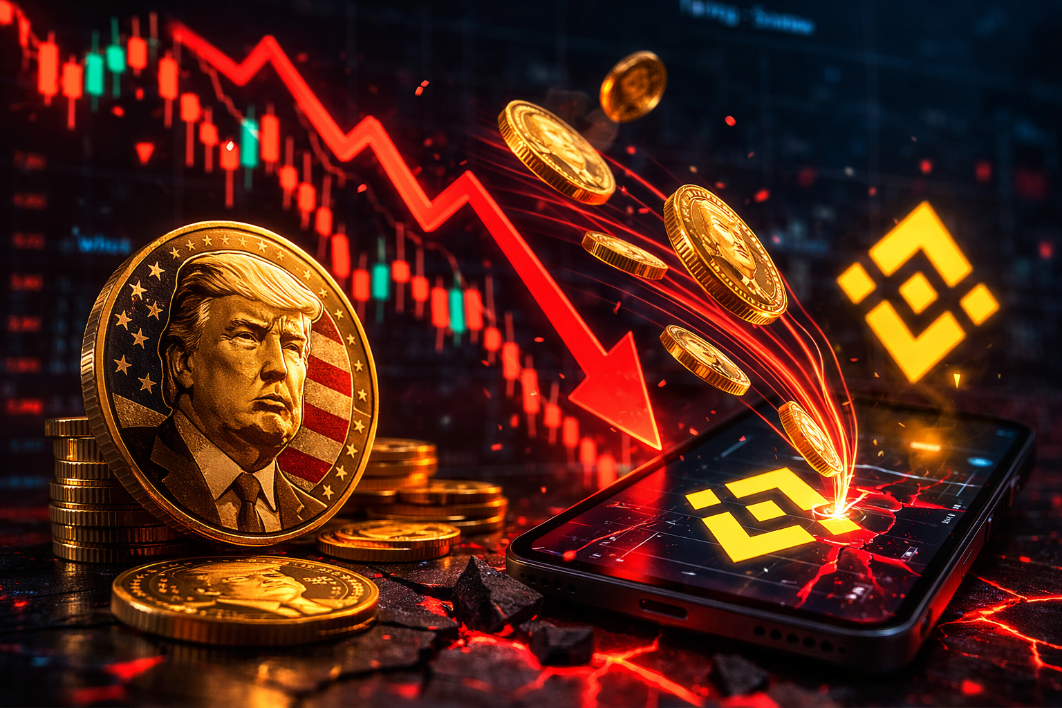 Ví liên quan đội ngũ dự án chuyển hàng chục triệu USD TRUMP memecoin lên Binance, giá lao dốc 96%