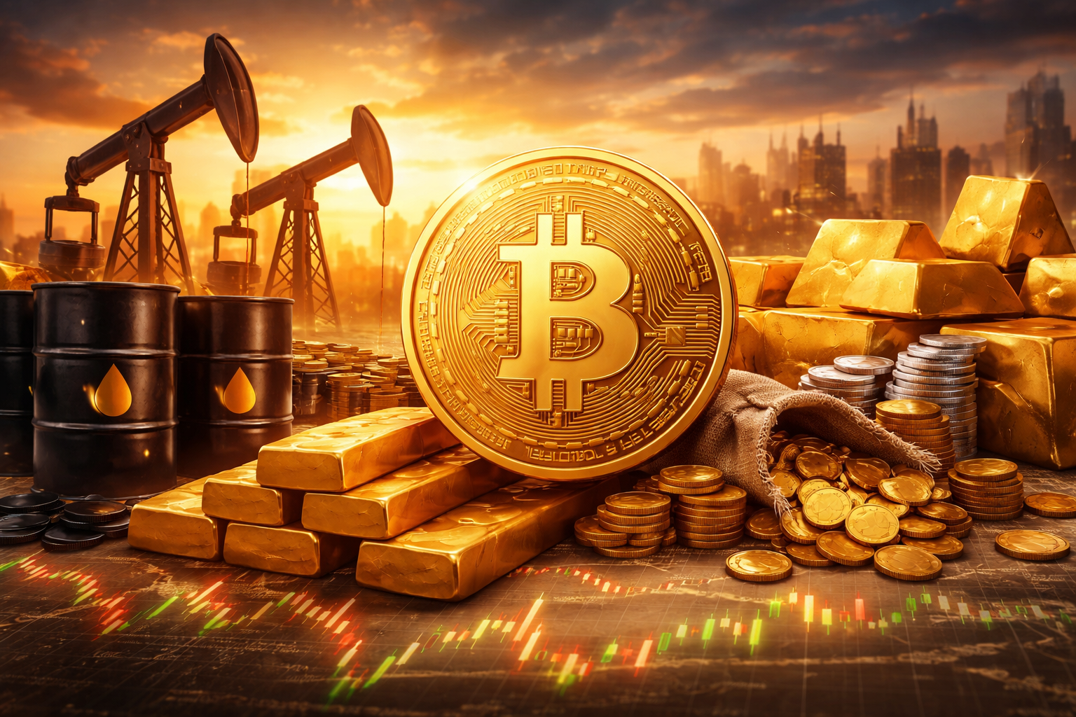 Bitcoin mắc kẹt trong vùng 60.000-75.000 USD, thị trường quay lại với dầu và kim loại