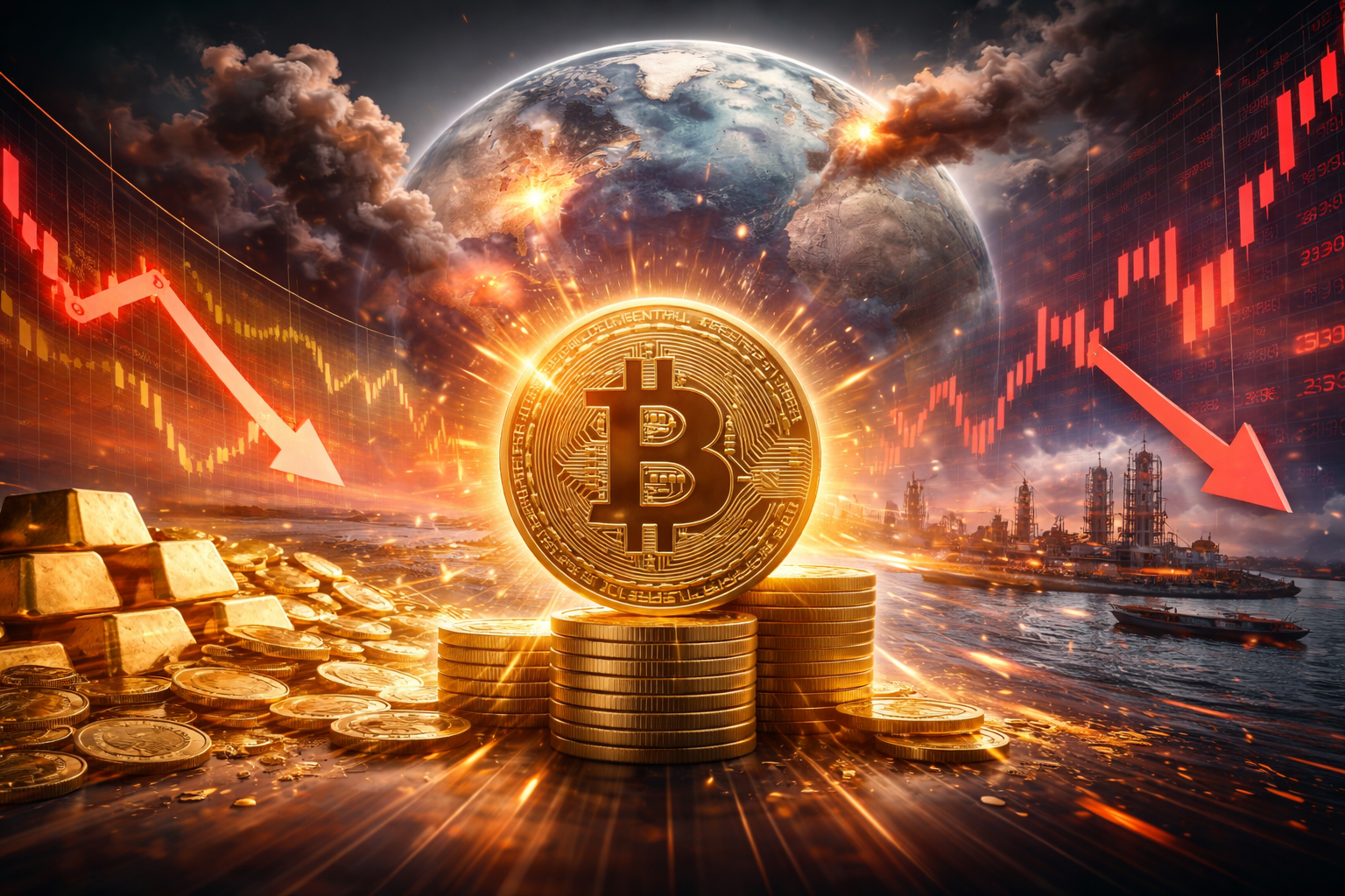 Sau 2 tuần chiến sự, Bitcoin vượt trội, chứng khoán toàn cầu chao đảo