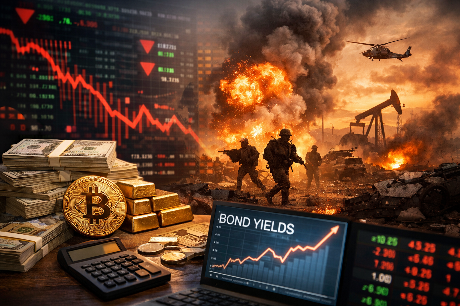 Bitcoin chịu áp lực kép: Lợi suất Mỹ tăng, chiến sự leo thang