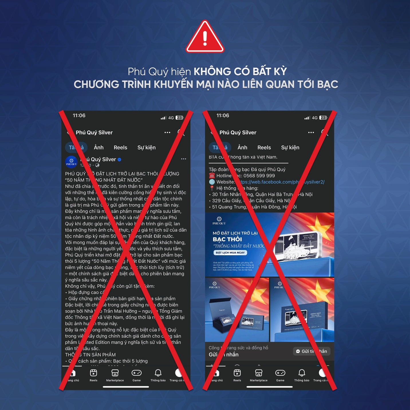 Cảnh báo khẩn: Fanpage giả mạo SJC, Phú Quý, Bảo Tín Minh Châu bùng phát