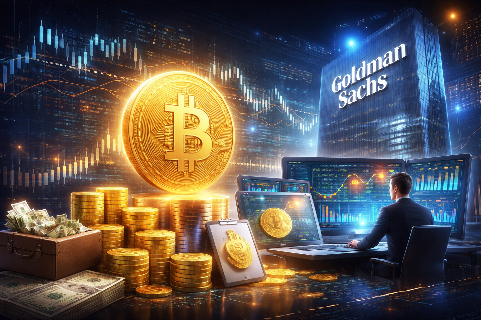Không mua Bitcoin trực tiếp, Goldman Sachs vẫn kiếm tiền từ crypto