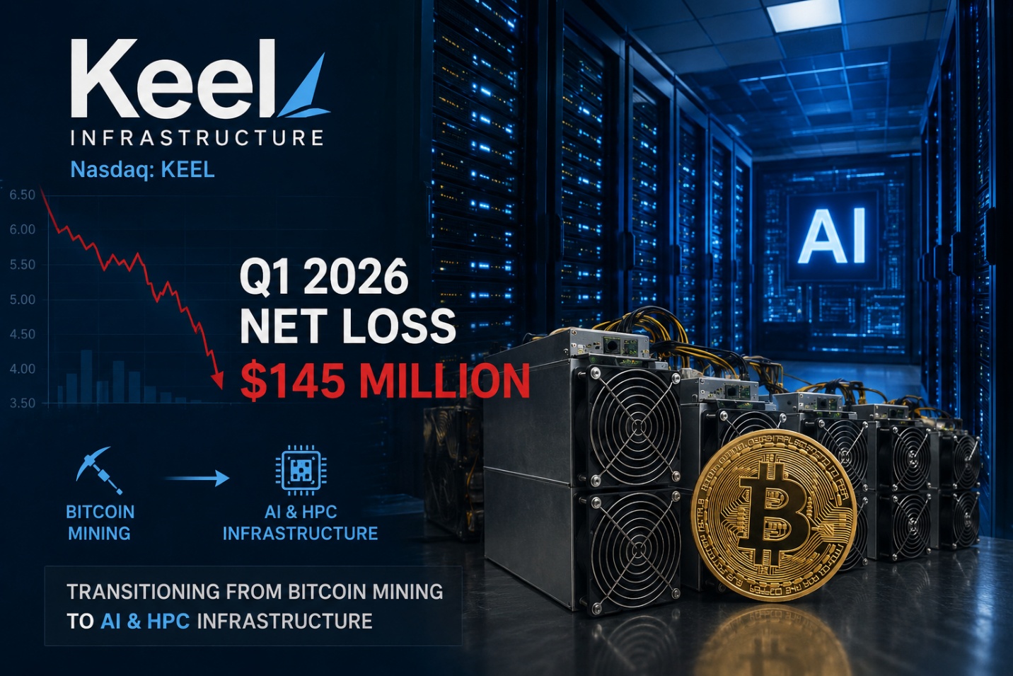 Keel Infrastructure lỗ ròng 145 triệu USD quý I sau khi rời mảng đào bitcoin để chuyển hướng sang AI