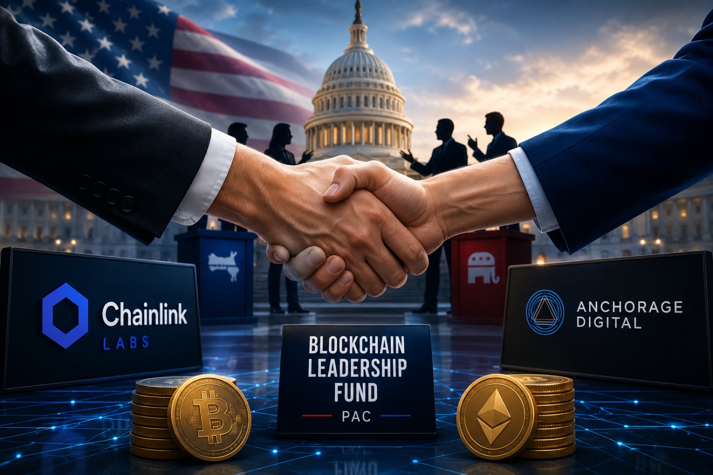 Crypto bắt đầu “đổ tiền” vào chính trường Mỹ: Chainlink và Anchorage đi bước lớn