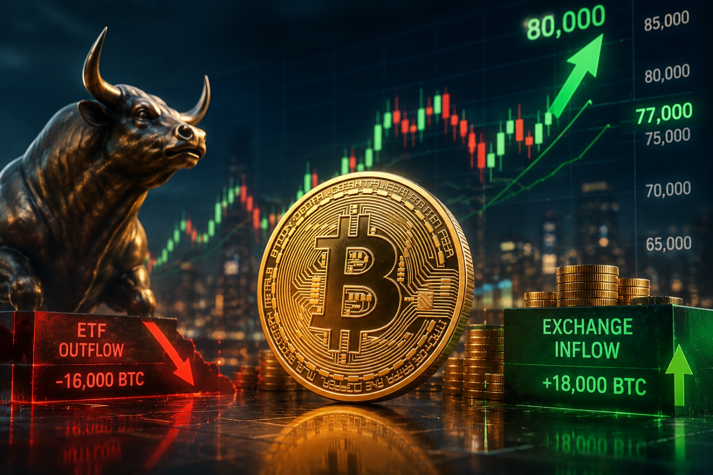 Dòng tiền ETF rút mạnh nhưng Bitcoin vẫn hồi phục, giới đầu tư chờ cú bứt phá lên 80.000 USD