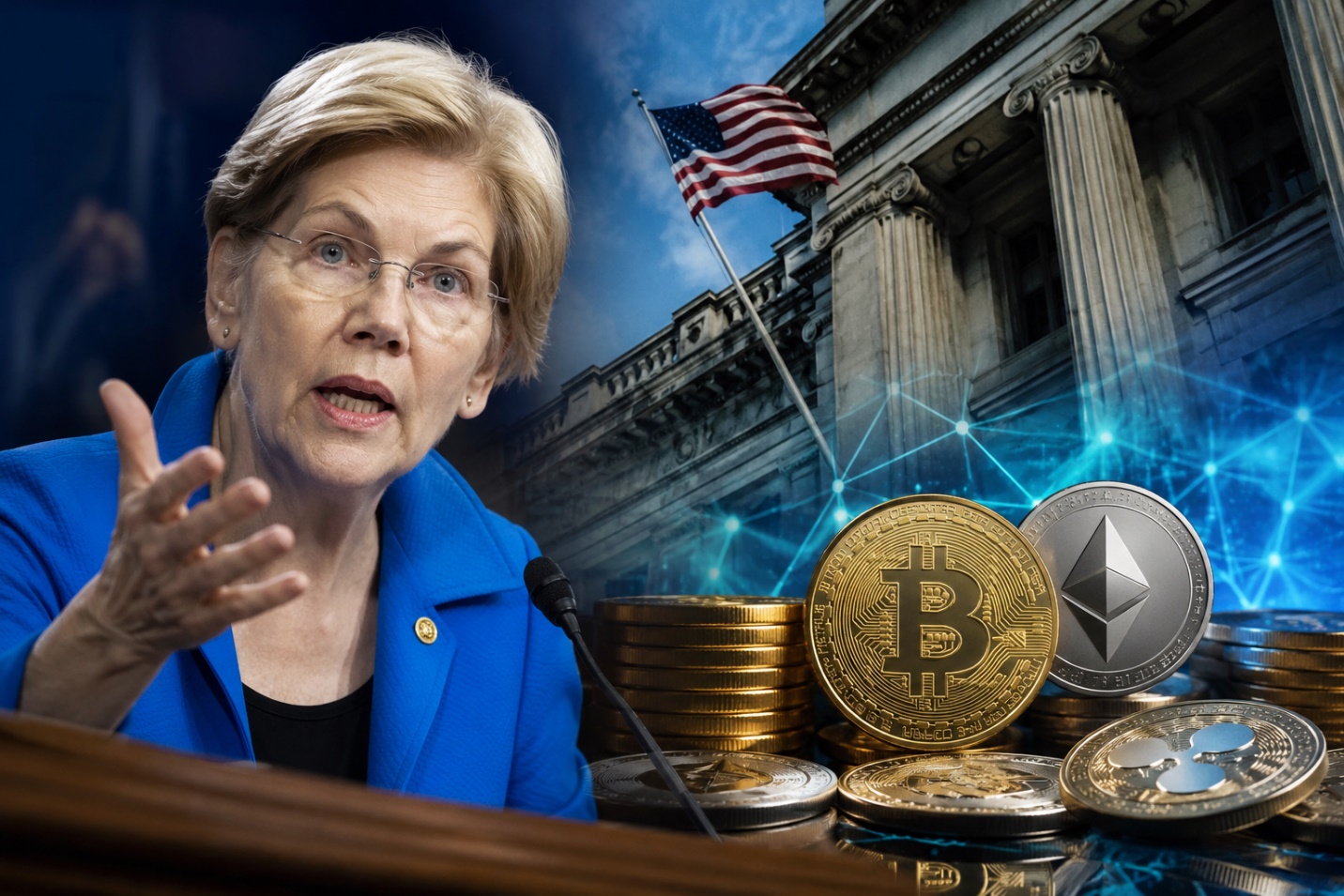 Ngành crypto Mỹ đối đầu Thượng nghị sĩ Elizabeth Warren
