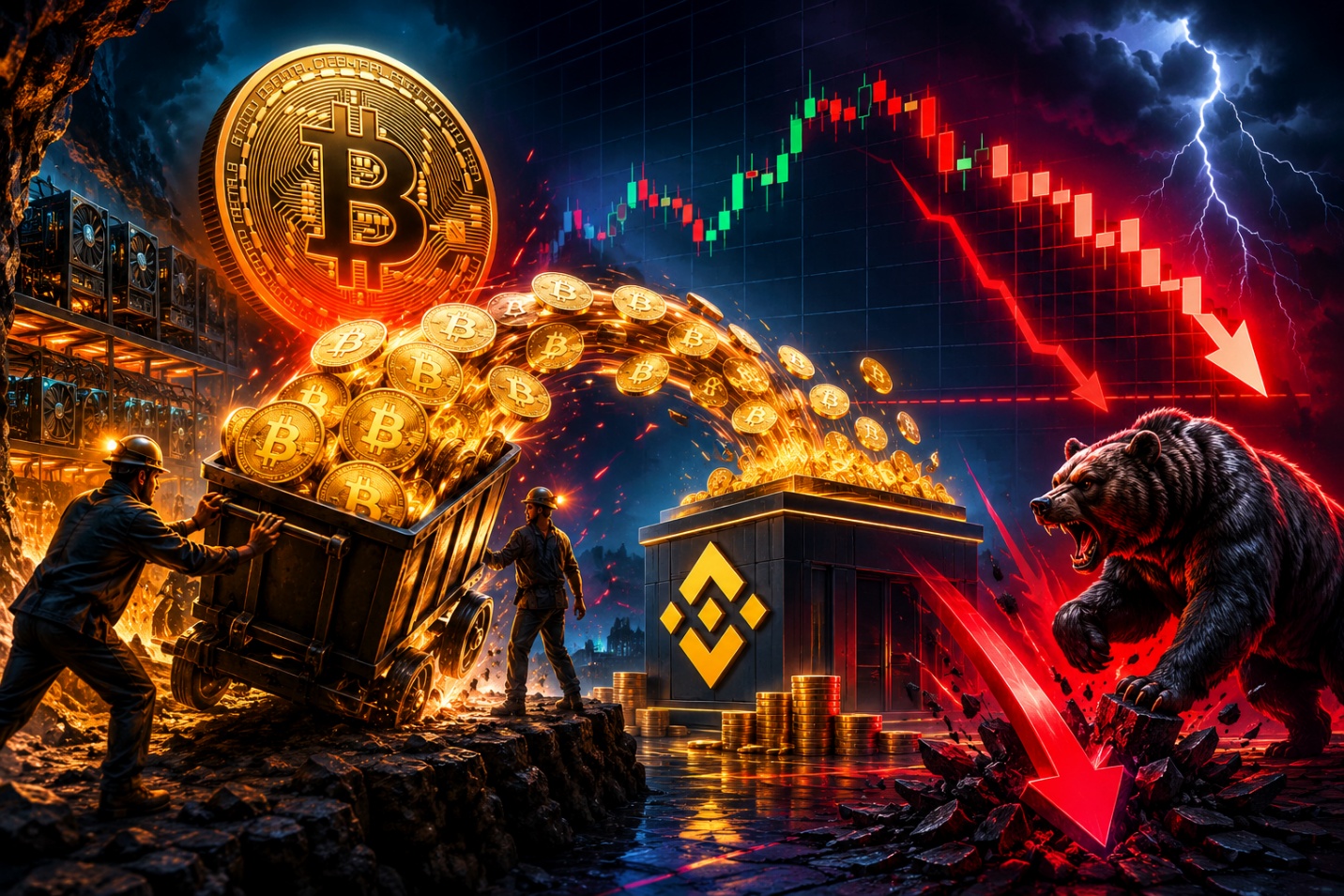 Thợ mỏ đồng loạt chuyển hơn 20.000 BTC lên Binance, Bitcoin đứng trước nguy cơ thủng 75.000 USD