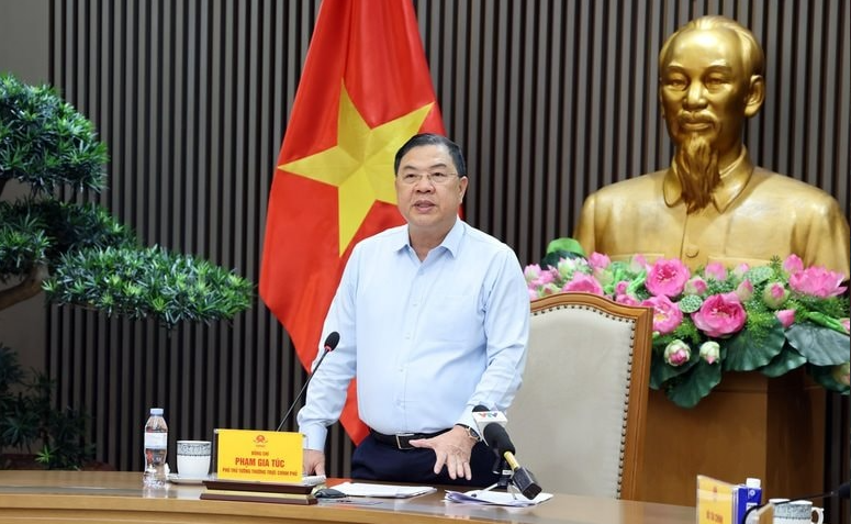Phó Thủ tướng Phạm Gia Túc phát biểu tại cuộc họp.png