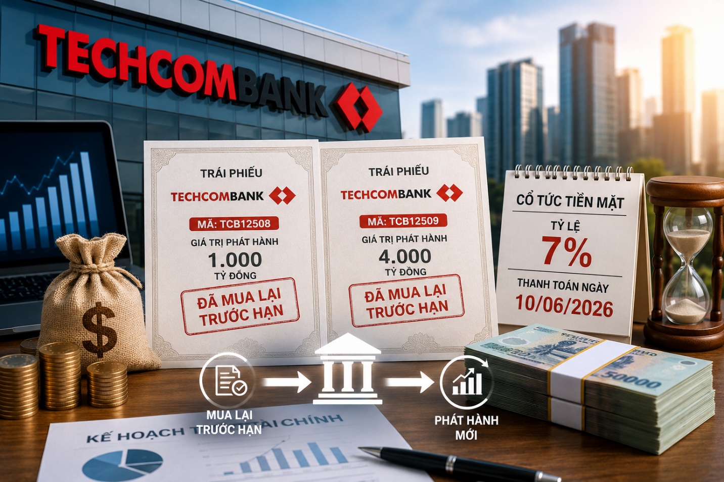 Techcombank tăng tốc tái cơ cấu nguồn vốn trước thời điểm chi gần 5.000 tỷ đồng cổ tức - Ảnh 1