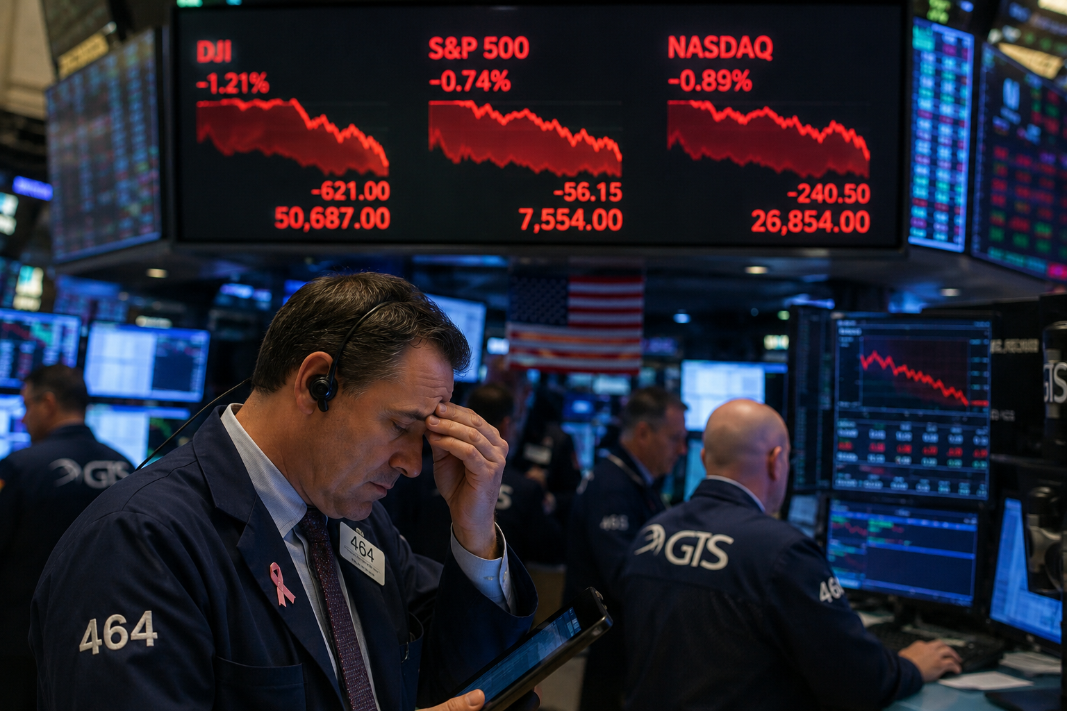 Chứng khoán Mỹ lao dốc: Dow Jones mất hơn 600 điểm vì cú sốc kép dầu và lãi suất