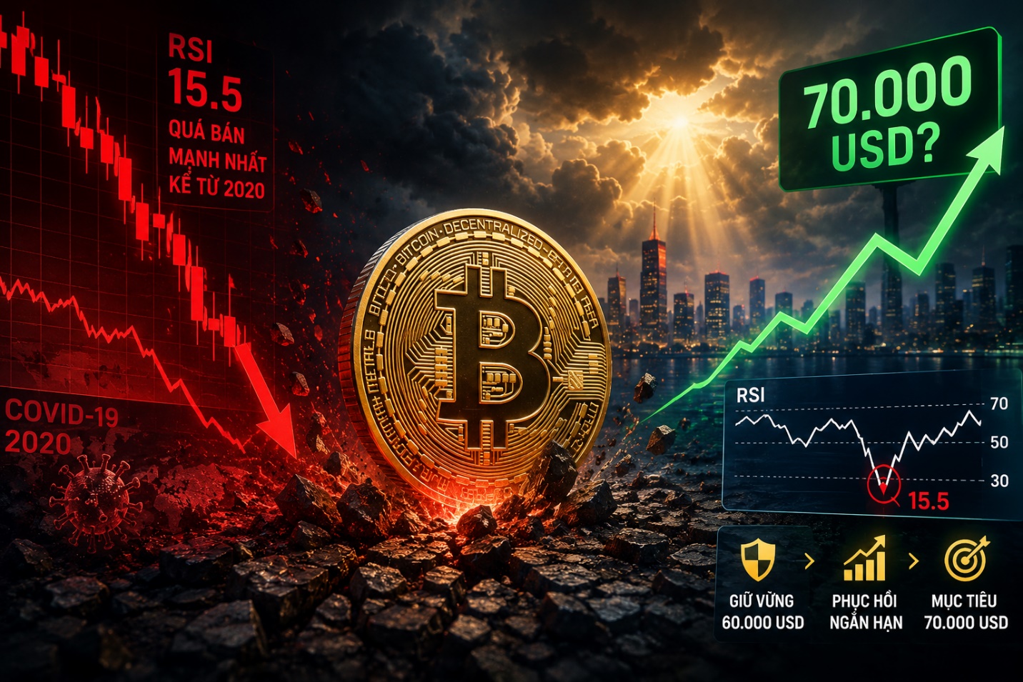 Bitcoin bị bán tháo mạnh nhất kể từ năm 2020, cơ hội nào cho mốc 70.000 USD?