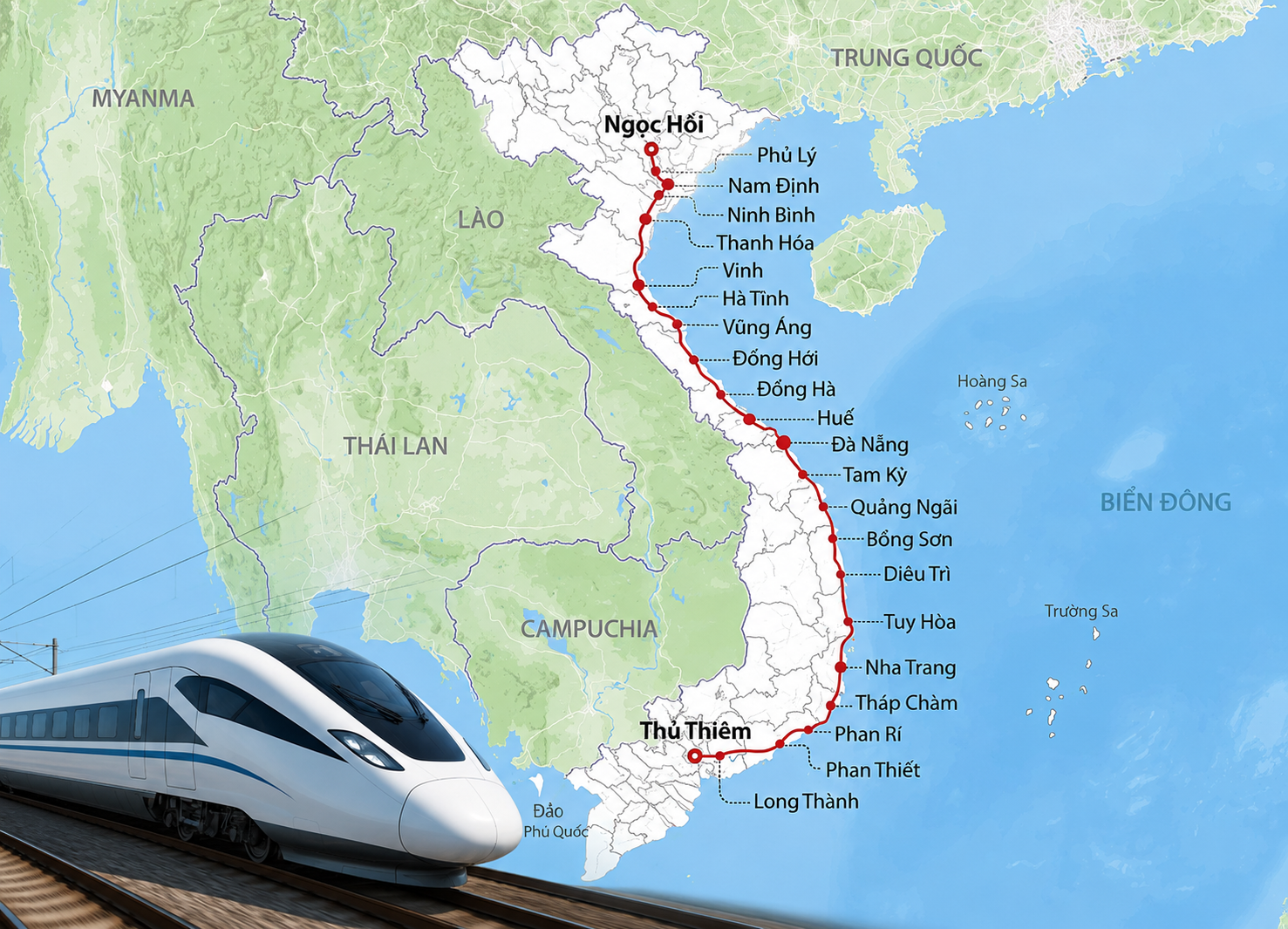 Dự án đường sắt tốc độ cao Bắc - Nam sẽ được tách thành 17 dự án độc lập.png