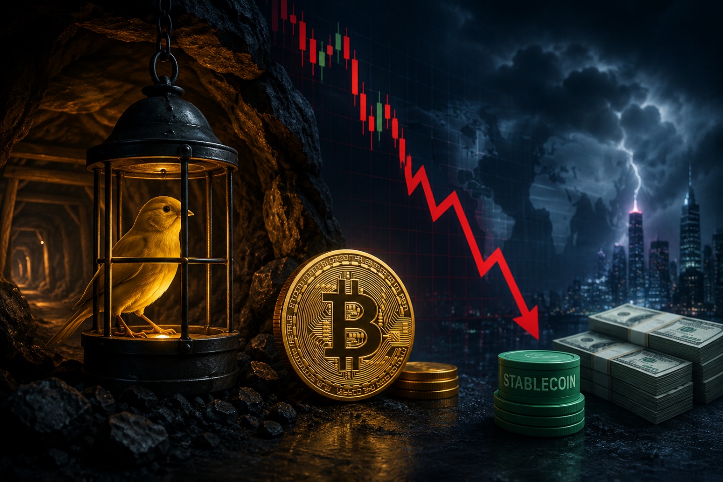 Bitcoin được ví như "chim báo nguy", liệu sóng gió đang đến với thị trường chứng khoán?