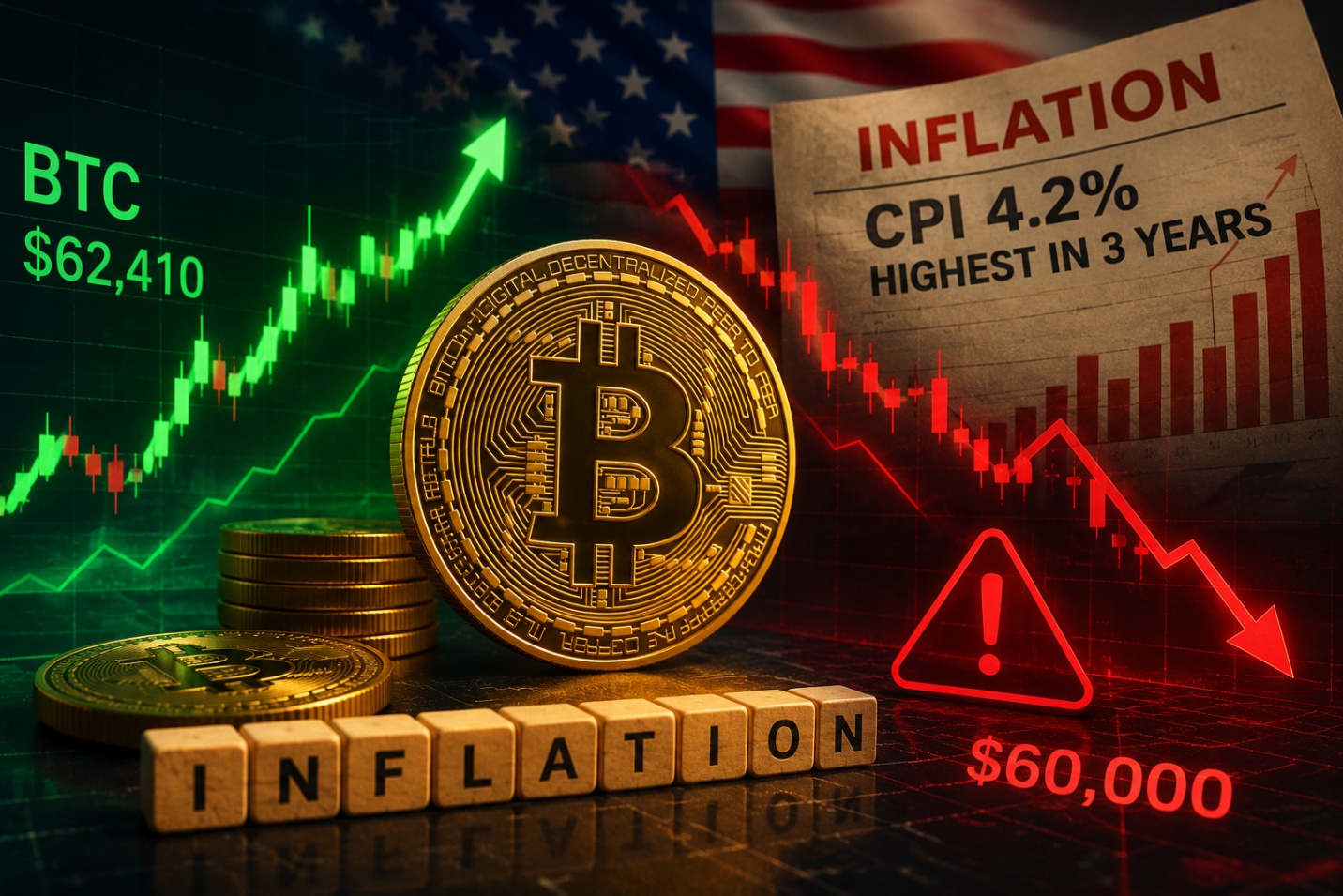 Bitcoin vượt qua cú sốc lạm phát nhưng nguy cơ thủng 60.000 USD vẫn hiện hữu