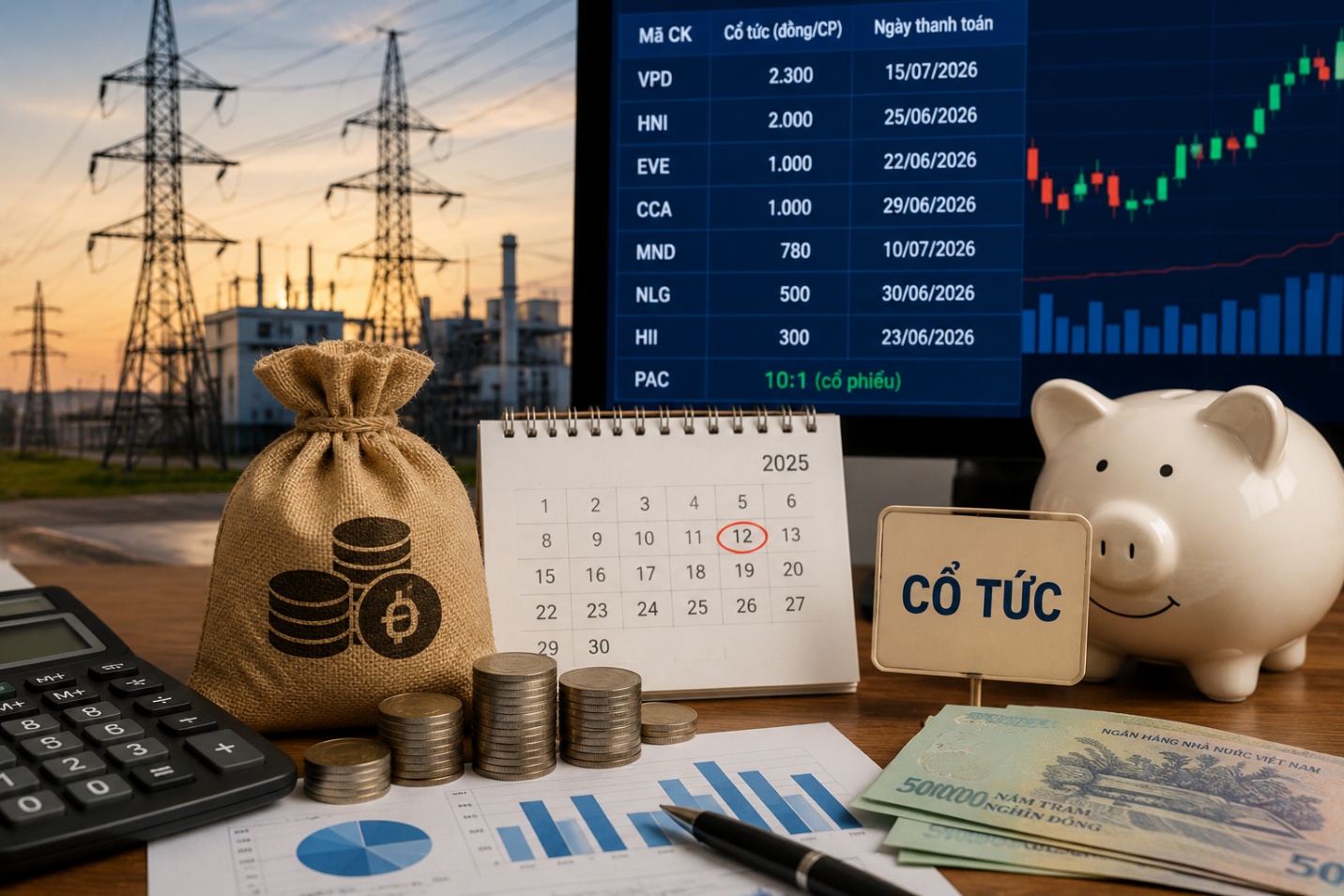 Một doanh nghiệp điện trả cổ tức 2.300 đồng/cổ phiếu, cao nhất nhóm chốt quyền tuần này