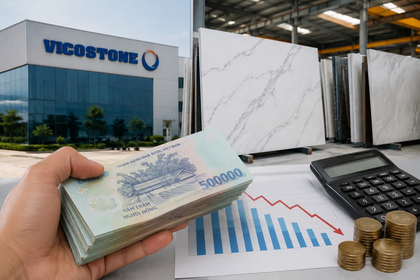 Lợi nhuận xuống thấp nhất hơn 10 năm, Vicostone vẫn chi 320 tỷ đồng trả cổ tức