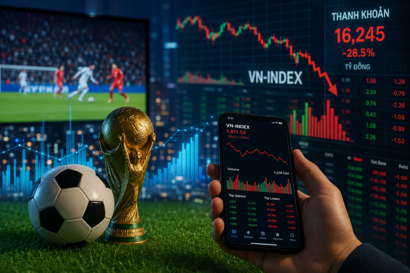 Thanh khoản lao dốc mùa World Cup, chuyên gia chỉ ra điều bất ngờ về dòng tiền trên thị trường