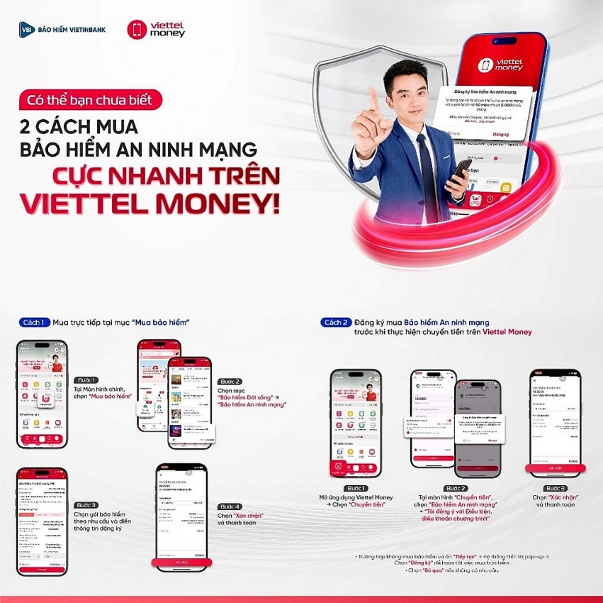 Hướng dẫn đăng ký bảo hiểm an ninh mạng trên ứng dụng Viettel Money