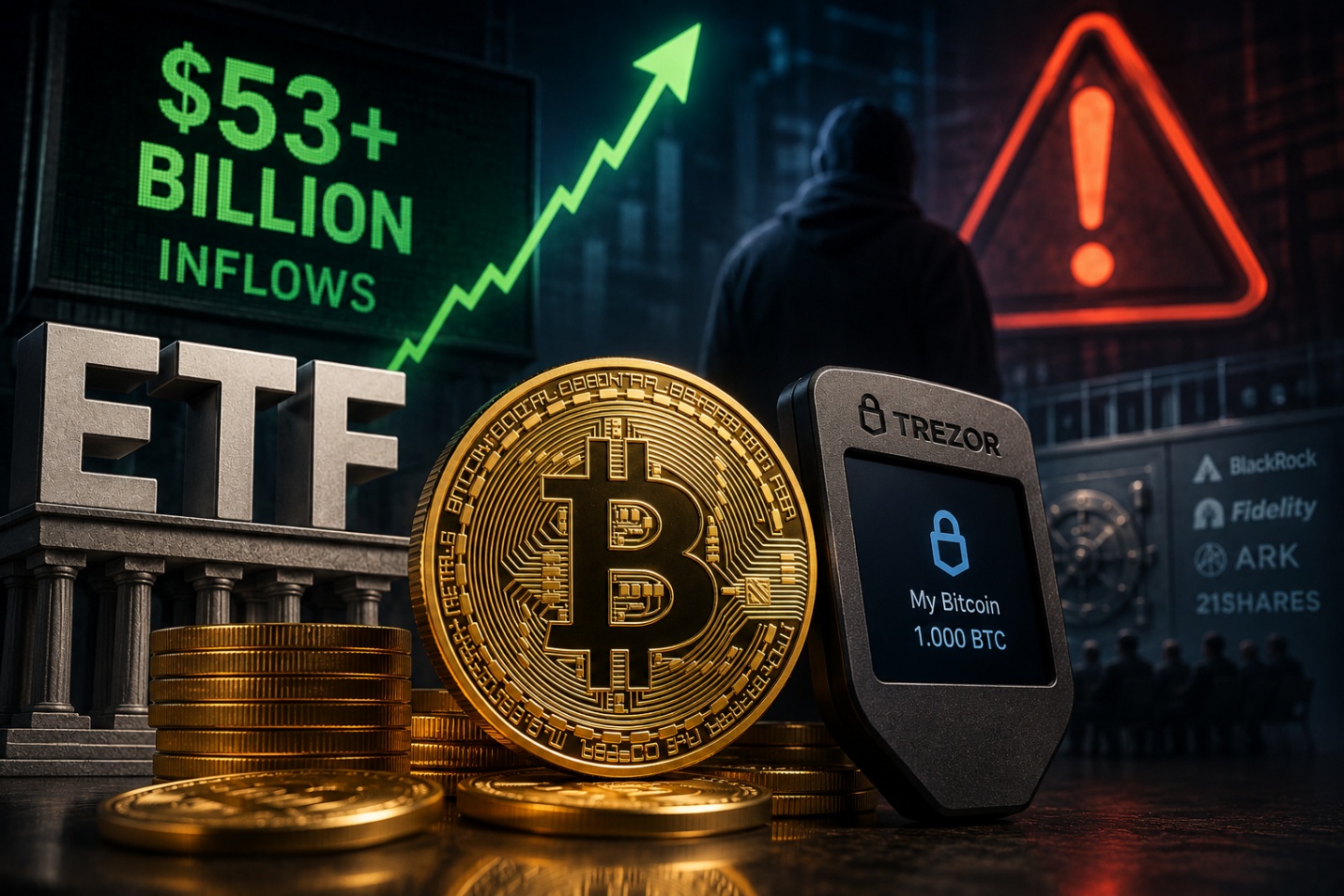 Hơn 53 tỷ USD đổ vào ETF Bitcoin, nhưng một hãng ví tiền số lại lên tiếng cảnh báo