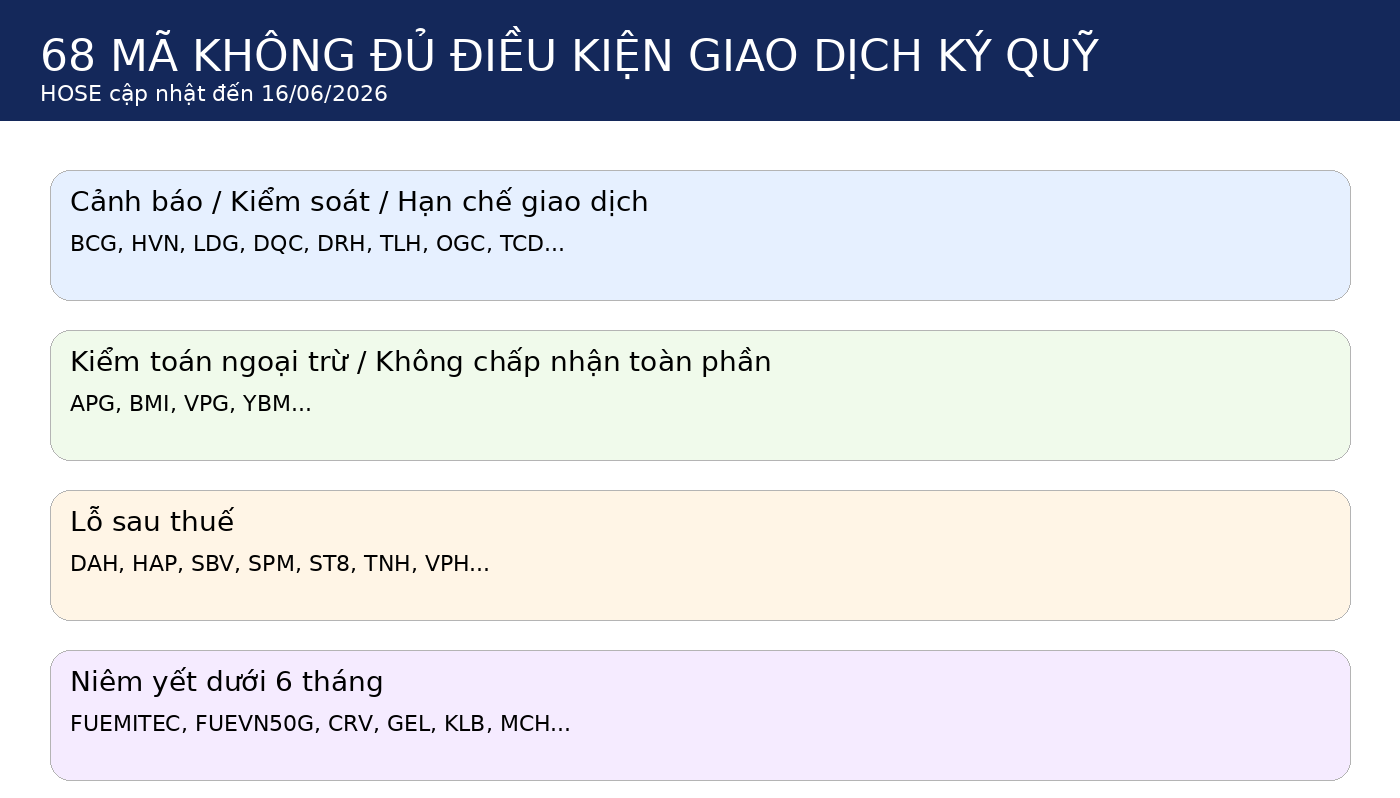 Một số mã không đủ điều kiện ký quỹ, phân theo nhóm. Nguồn HOSE.png