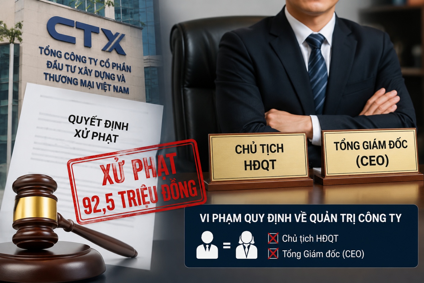 Ngồi cùng lúc ghế Chủ tịch và CEO, lãnh đạo CTX bị phạt gần 100 triệu đồng