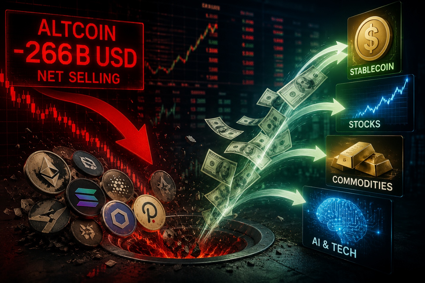 Khối lượng bán altcoin chạm 266 tỷ USD, mùa altcoin đang dần khép lại?