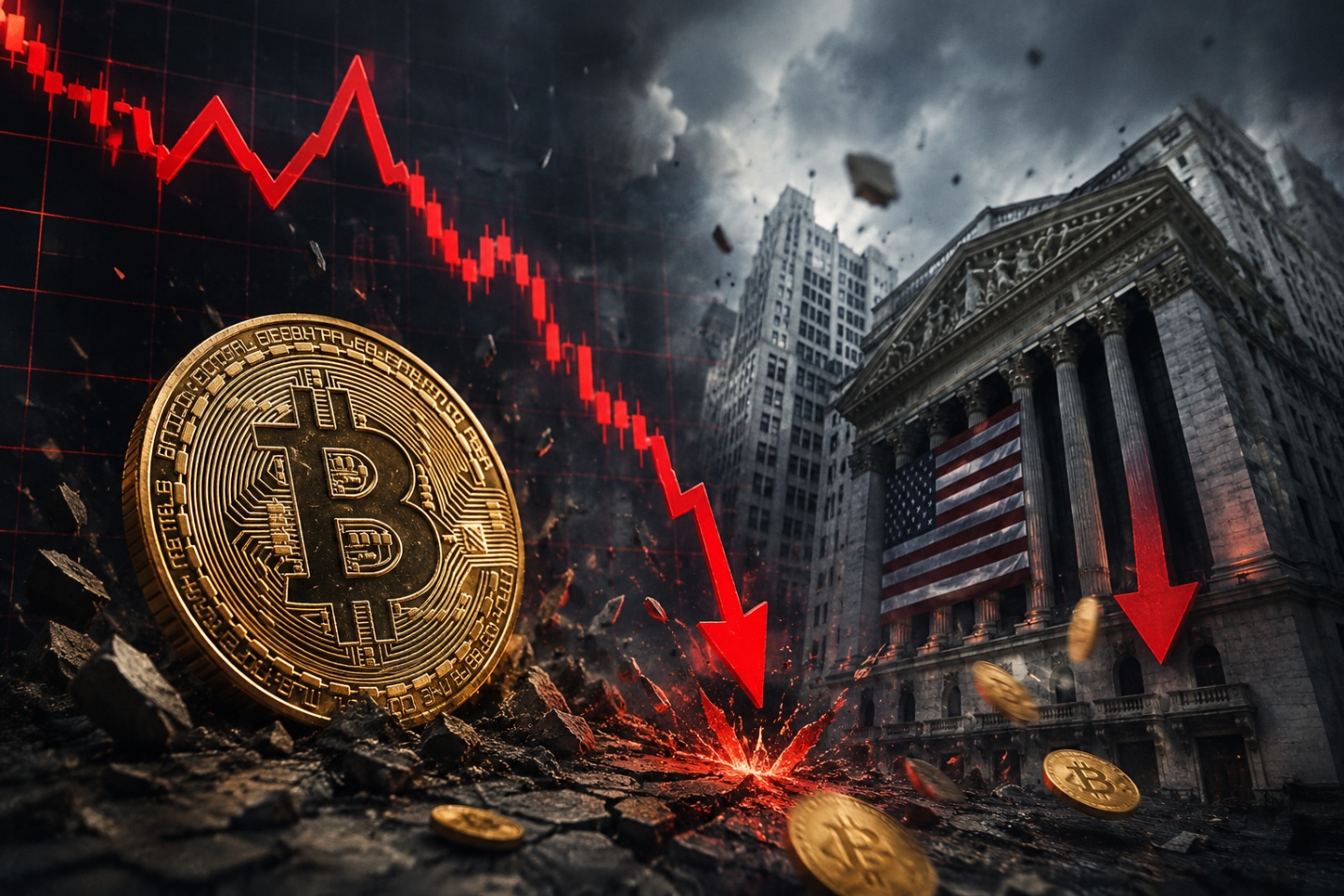Điều gì xảy ra nếu Phố Wall sụp đổ? Chuyên gia dự báo Bitcoin có thể giảm hơn 60%