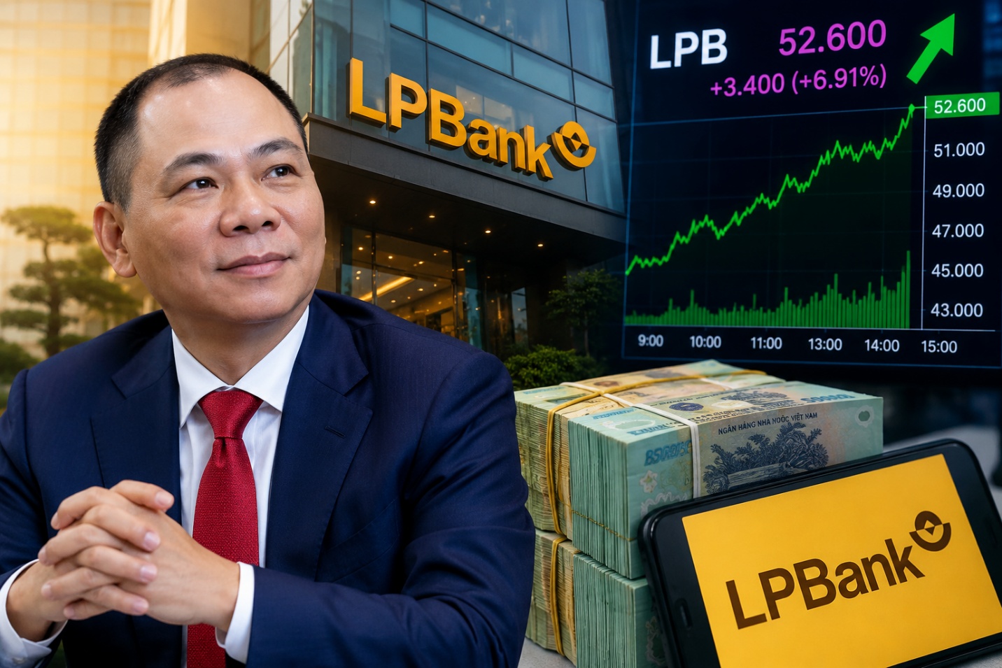 Ông Phạm Nhật Vượng tạm lãi gần 1.000 tỷ đồng chỉ sau một phiên mua cổ phiếu LPBank