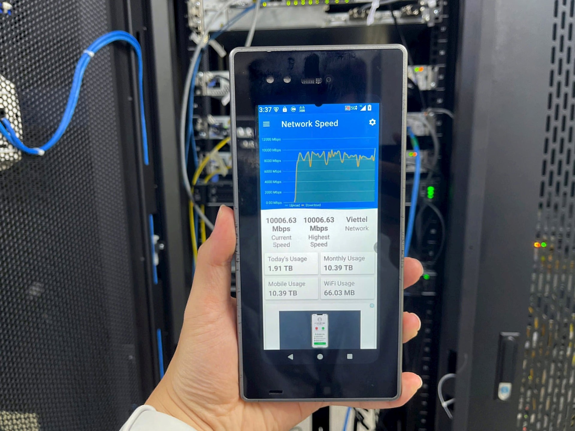 VTNet thiết lập thành công tốc độ kỷ lục 10Gbps (Ảnh Viettel).jpg