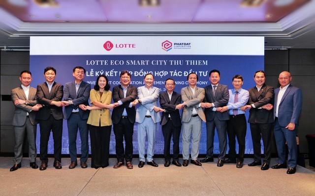 Lễ ký kết Hợp đồng Hợp tác Đầu tư dự án Lotte Eco Smart City Thu Thiem giữa Tập đoàn Lotte và Công ty Cổ phần Phát triển Bất động sản Phát Đạt (HOSE PDR) ngày 26.06.2026.jpg