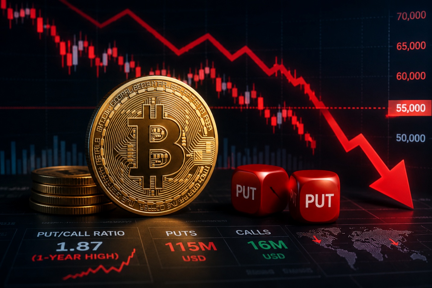 Nhà đầu tư ồ ạt mua quyền chọn bán, Bitcoin đối mặt nguy cơ giảm sâu?