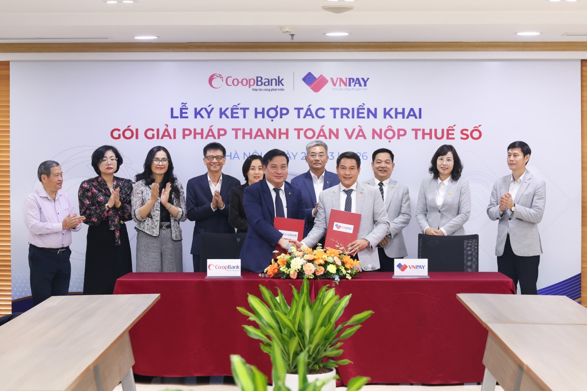 Lễ ký kết Hợp tác triển khai gói giải pháp thanh toán và nộp thuế số giữa Co-opBank và VNPAY mở rộng hệ sinh thái số trong kỷ nguyên mới