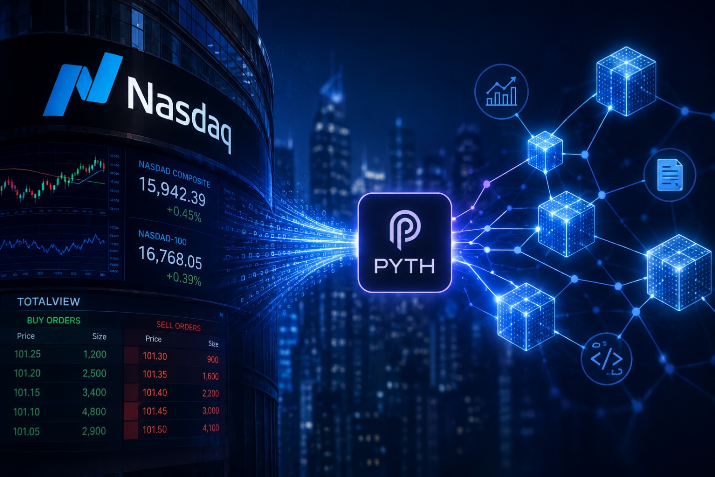 Nasdaq bắt tay Pyth, mở đường đưa dữ liệu chứng khoán lên blockchain