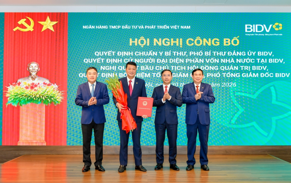 BIDV đồng loạt bổ nhiệm Chủ tịch, Tổng giám đốc và hai Phó Tổng giám đốc