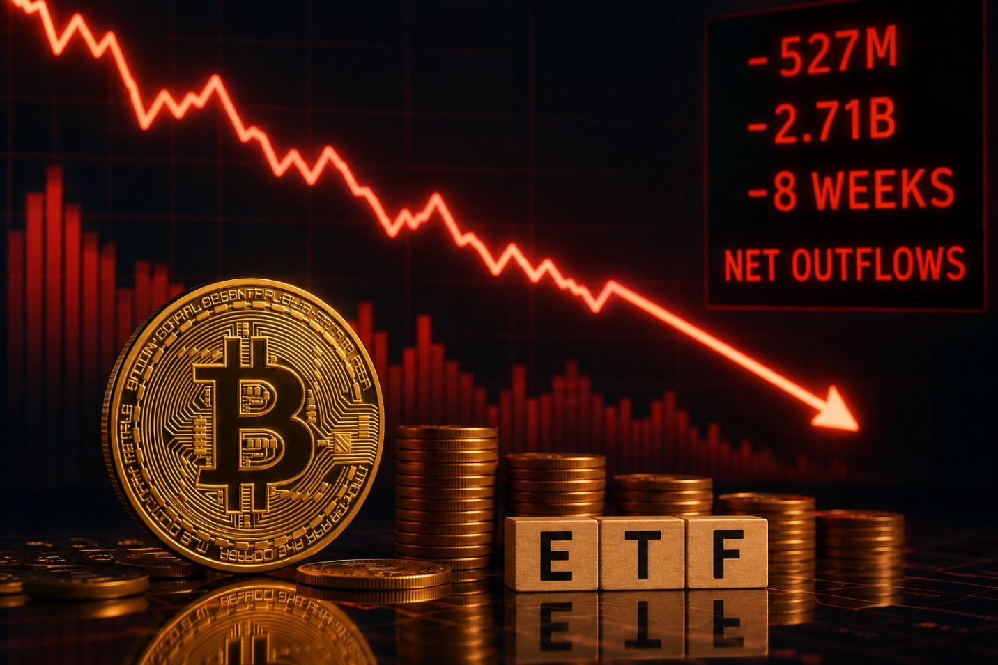 ETF Bitcoin lập kỷ lục 8 tuần liên tiếp bị rút vốn, điều gì đang xảy ra?