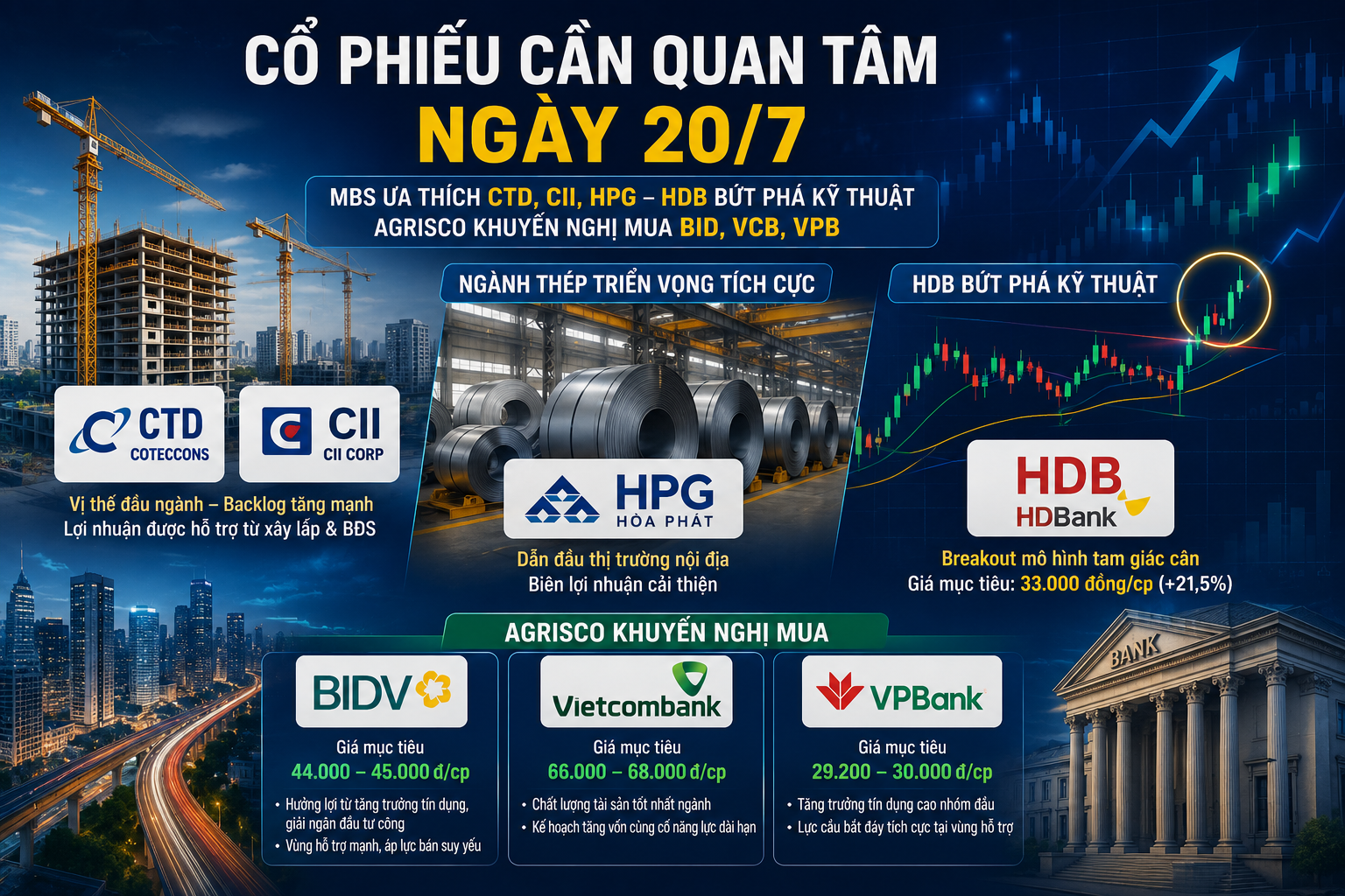 Loạt cổ phiếu được các công ty chứng khoán "chọn mặt gửi vàng" trước phiên 20/7