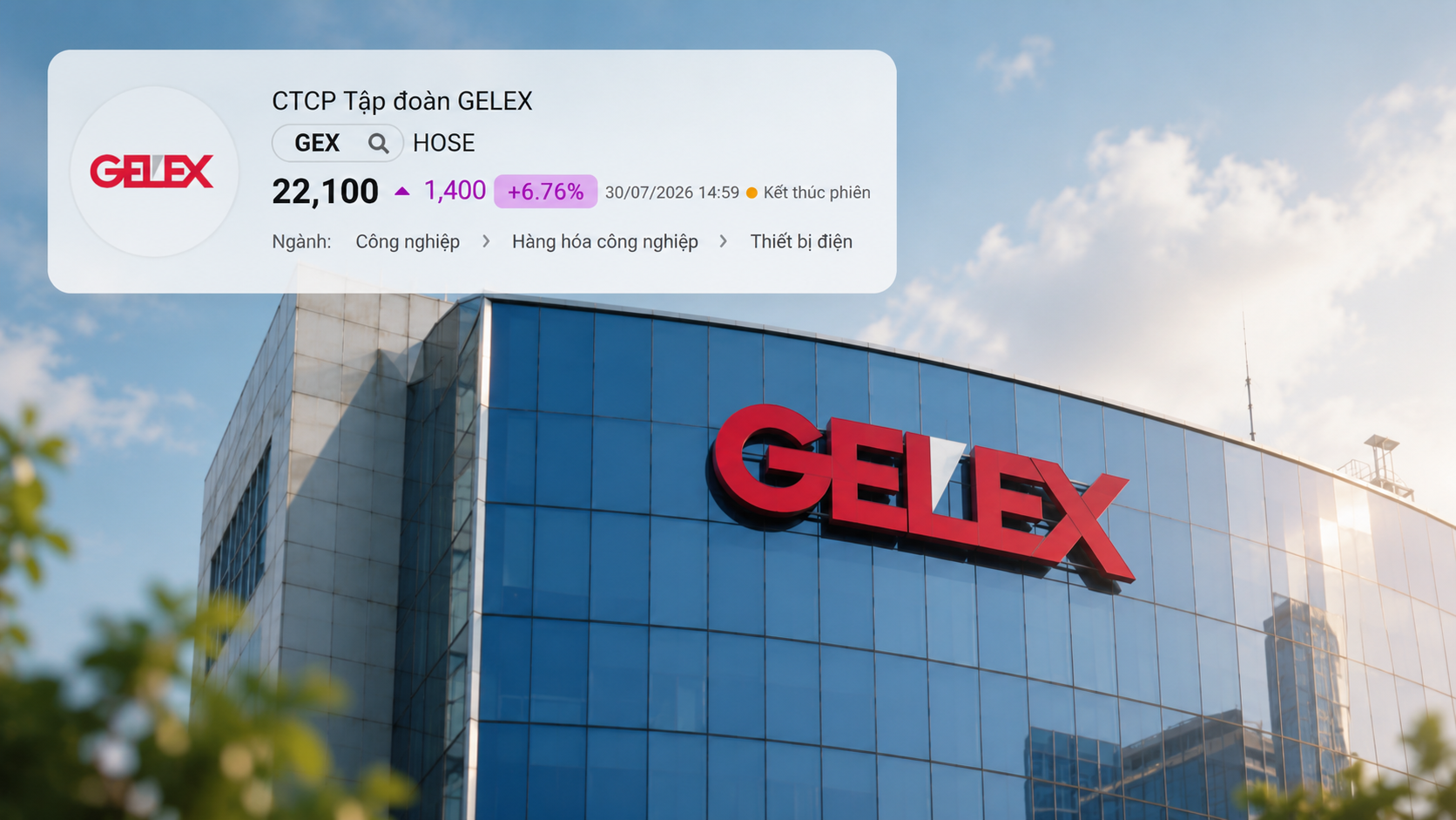 Cổ phiếu GEX tăng trần sau khi GELEX báo cáo lãi hơn 1.350 tỷ đồng quý II