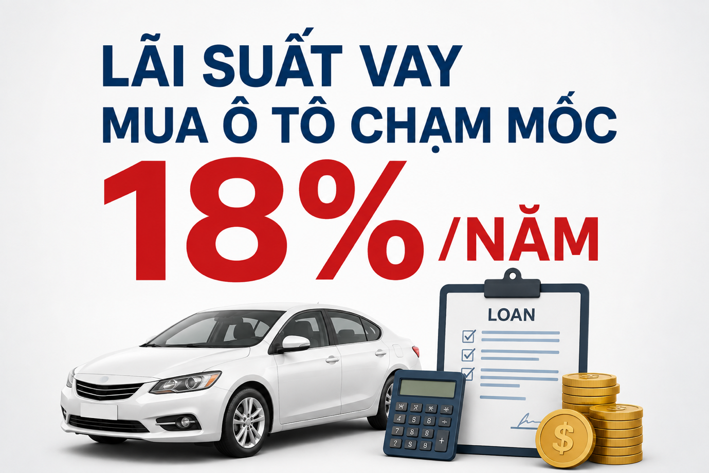 Lãi suất vay mua ô tô chạm mốc 18%/năm