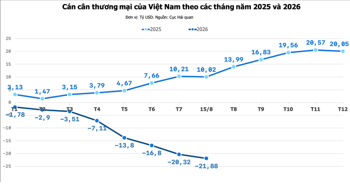 Nhập siêu tiếp tục nới rộng, lên gần 22 tỷ USD sau 8,5 tháng