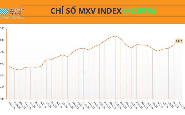 THỊ TRƯỜNG HÀNG HÓA: MXV-Index tăng phiên thứ 5 liên tiếp, vượt mốc 2.800 điểm