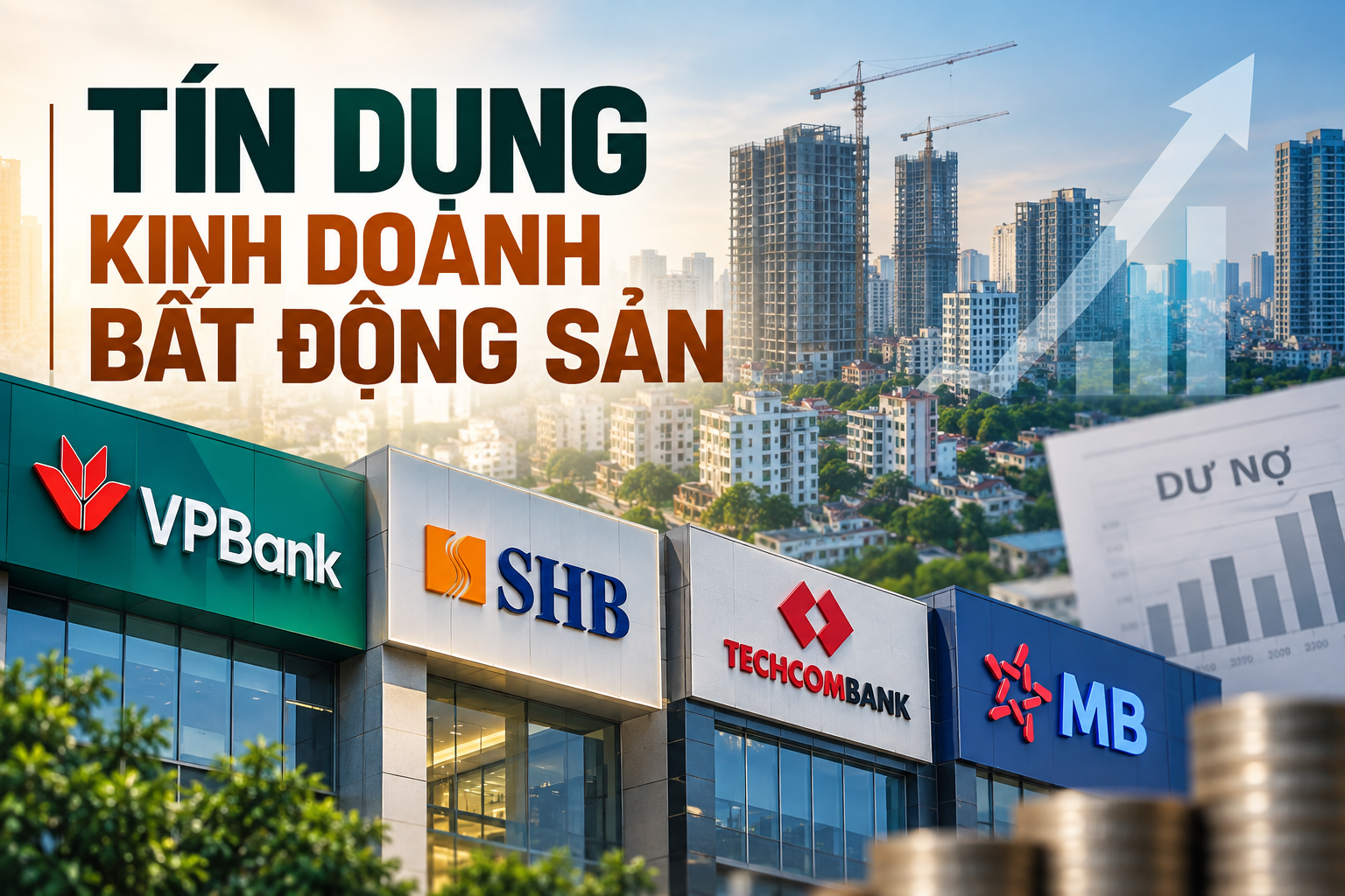 4 ngân hàng dẫn đầu với gần 900.000 tỷ đồng dư nợ kinh doanh bất động sản