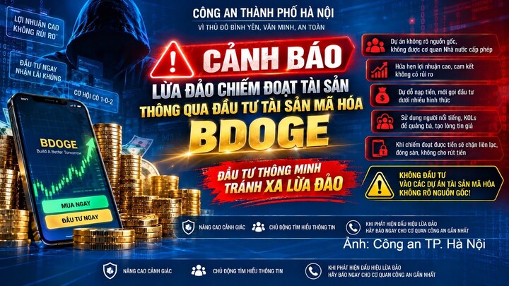Cảnh báo lừa đảo đầu tư tài sản mã hóa BDOGE bị đẩy giá lên 10.000 lần