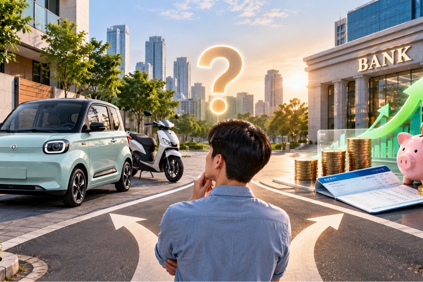 Có 200 triệu đồng, mua ô tô điện mini hay gửi ngân hàng rồi tiếp tục đi xe máy?
