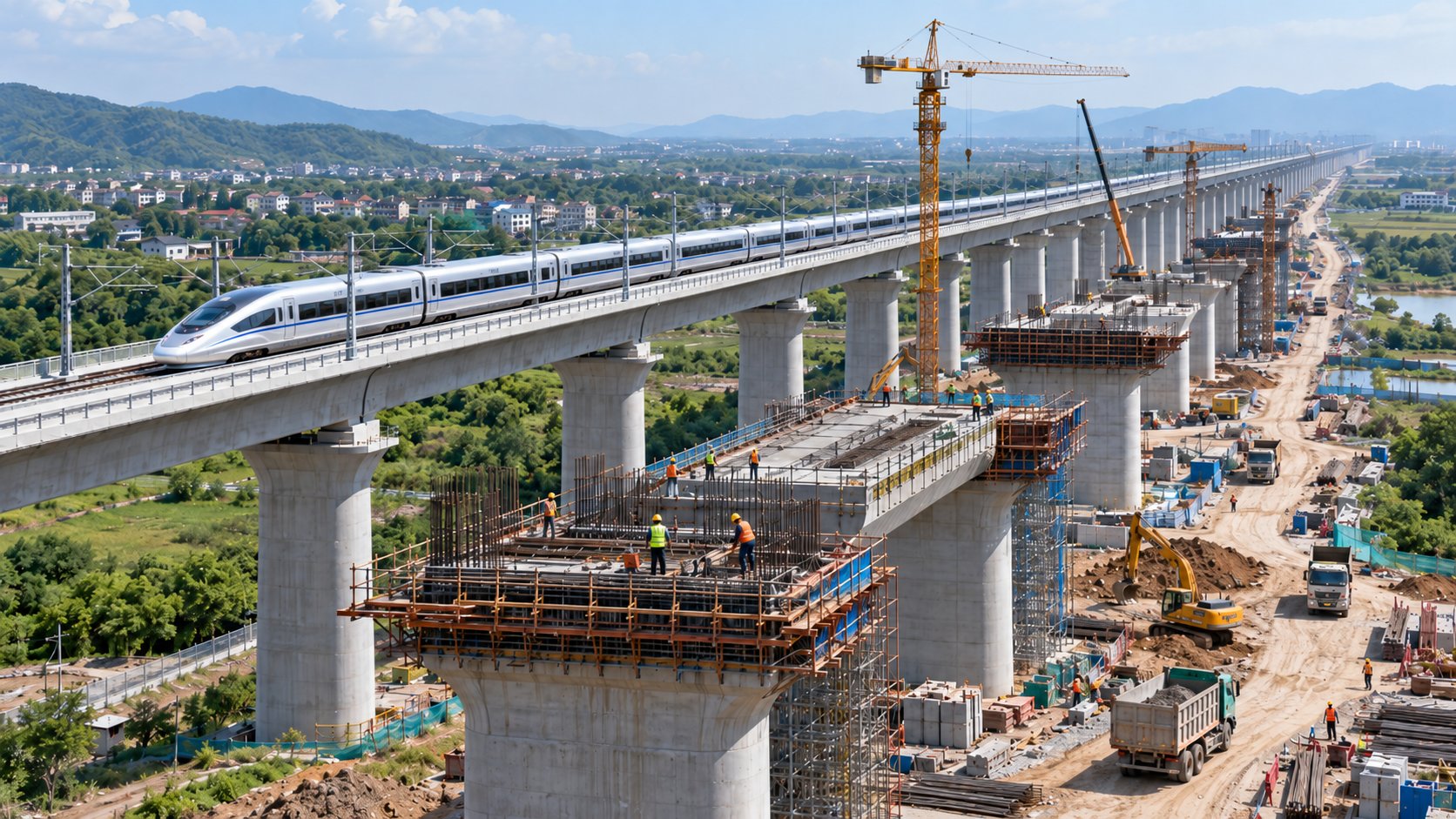 Tuyến đường sắt tốc độ cao dài 120km bước sang giai đoạn thi công mới